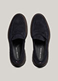 Tommy Hilfiger Süet Lacivert Erkek Loafer HILFIGER COMFORT LWT SDE LOAFER