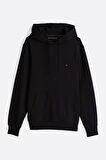 Erkek ESSENTIAL Nakışlı Logo Kapüşonlu Sweatshirt - Siyah  | 2XL