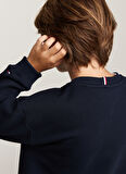 Tommy Hilfiger Baskılı Erkek Çocuk Lacivert Sweatshırt KB0KB09192DW5