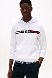 Erkek Th Chest Logo Drawstring Sweatshirt - Beyaz | XS