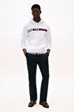 Erkek Th Chest Logo Drawstring Sweatshirt - Beyaz | XS