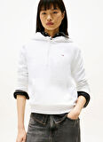 Tommy Jeans Kapüşon Yaka Beyaz Kadın Sweatshırt DW0DW19958YBR