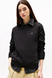 Kadın Mürettebat Yaka Sweatshirt - Siyah | XS