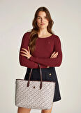 Tommy Hilfiger Beyaz - Bordo Kadın Omuz Çantası AW0AW17379