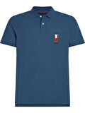 Tommy Hilfiger Dikey Bayrak Polo Yaka Tişört Mavi