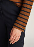 Tommy Hilfiger Polo Yaka Normal Kahve Kazak Kadın WW0WW449810BO