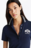 Kadın Varsity Graphic Polo Elbise - Lacivert | S