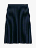 Tommy Hilfiger FLUID PLEATED PULL ON MIDI SKIRT Kadın Mavi Etek WW0WW43886C1G