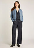 Tommy Hilfiger Bisiklet Yaka Normal Mavi Kazak Kadın WW0WW44473DY9