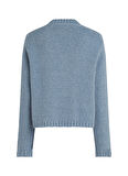 Tommy Hilfiger Bisiklet Yaka Normal Mavi Kazak Kadın WW0WW44473DY9