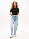 Tommy Jeans TJW ESSENTIAL SS SWEATER Kadın Siyah Kazak DW0DW19336BDS