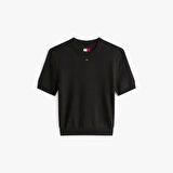 Tommy Jeans TJW ESSENTIAL SS SWEATER Kadın Siyah Kazak DW0DW19336BDS