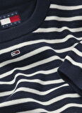 Tommy Jeans Gömlek Yaka Normal Mavi Kazak Kadın DW0DW193360A7