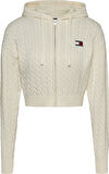 TOMMY HILFIGER TJW BADGE CABL HOOD CARDIGAN EXT Hırka