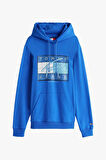 Tommy Hilfiger Erkek Logo Bağcıklı Kapüşonlu Sweatshirt