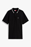 Tommy Hilfiger Erkek Siyah Regular Fit Polo Yaka T-Shirt