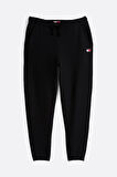 Erkek TJM Tommy Rozet Bağcıklı Jogger Pantolon - Siyah | XL