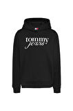 Kadın Tjw Logo Kapüşonlu Sweatshirt - Siyah | XL