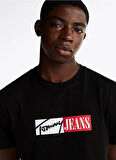 Tommy Jeans Bisiklet Yaka Siyah Erkek T-Shirt DM0DM20365BDS TJM SLIM ENTRY GRA