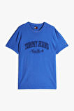Erkek Tjm Vintage Varsity T-Shirt - Mavi | L