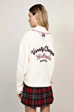 Tommy  Jeans  Kadın Beyaz Varsity Cardigan Ceket