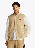 Tommy Jeans Regular Fit Bej Erkek Ceket DM0DM20216ACT TJM WOOL BLEND VRSITY