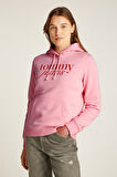 Kadın Tjw Logo Kapüşonlu Sweatshirt - Pembe | XS