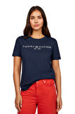 Kadın Logo Yazı T-Shirt - Lacivert | S