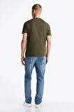 Erkek Badge Crew T-Shirt - Yeşil | XS