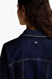 Tommy Hilfiger Kadın Lacivert Pileli Kot Mini Elbise