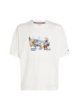 Tommy Jeans Bisiklet Yaka Beyaz Erkek T-Shirt DM0DM21288PEX TJM CAMPING GRAPHIC