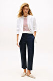 Kadın Slim Straight Fit Chino Pantolon - Lacivert | 40