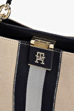 Kadın Th Mini Tote Canvas Omuz Çantası - Lacivert | undefined