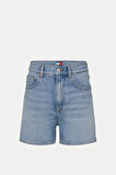 Kadın Th Denim Mom Şort - Mavi | 26