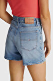 Kadın Th Denim Mom Şort - Mavi | 30