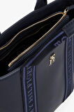 Tommy Hilfiger Kadın Logo Bantlı Çapraz Askılı Tote Çanta