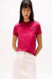 Tommy  Jeans  Kırmızı  Badge Crew Yaka T-Shirt