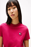 Tommy  Jeans  Kırmızı  Badge Crew Yaka T-Shirt