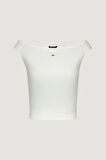 Tommy  Jeans  Kadın  Beyaz  Tekne Yaka T-shirt