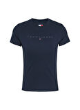 Tommy Jeans Bisiklet Yaka Mavi Kadın T-Shirt DW0DW20315C1G