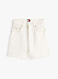 Tommy Hilfiger Kadın Beyaz Regular Denim Mom Şort