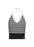 Tommy Jeans Yuvarlak Yaka Mavi Kadın Bluz DW0DW204320A6