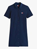 Tommy Hilfiger Kadın  Lacivert Pique Polo Elbise