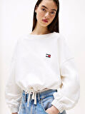 Tommy Jeans Kadın Beyaz Fit Sweatshirt