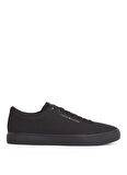 Tommy Hilfiger Siyah Erkek Sneaker TH HI VULC LOW CORE CANVAS