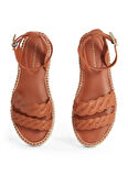 Tommy Hilfiger Deri Taba Kadın Sandalet FW0FW08496