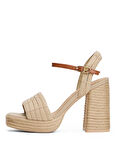 Tommy Hilfiger Bej Kadın Topuklu Sandalet FW0FW08425