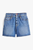 Kadın Th Regular Denim Mom Şort - Mavi | 27