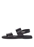 Tommy Hilfiger Deri Siyah Erkek Sandalet PREMIUM HILFIGER STRAPPY LH SAND