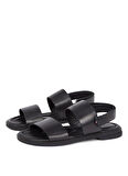 Tommy Hilfiger Deri Siyah Erkek Sandalet PREMIUM HILFIGER STRAPPY LH SAND